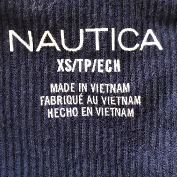 Nautica Women's Plaid Pajama Top XS Long Sleeve Sleepwear Red Navy Checkered - Picture 6 of 9